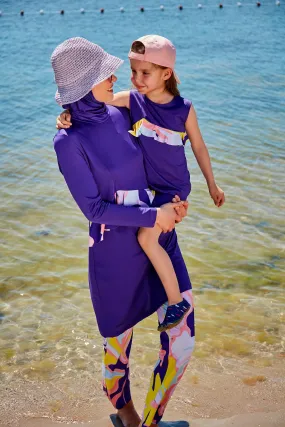 Lycra Purple Kids Swimsuit K2321