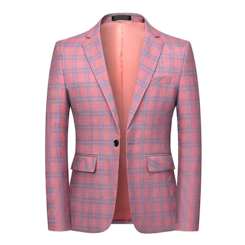 Men's Slim Fit British Check Small Blazer
