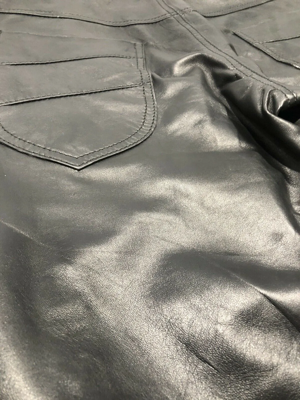 Mens Soft Leather Genuine Sheep Leather Party Pants Slim Fit Real Leather Pant