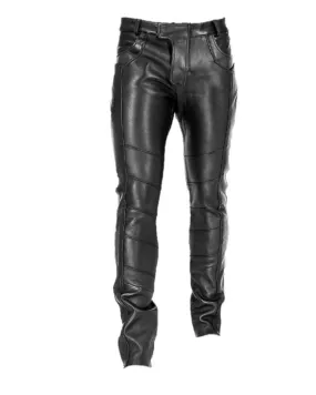 Mens Soft Leather Genuine Sheep Leather Party Pants Slim Fit Real Leather Pant