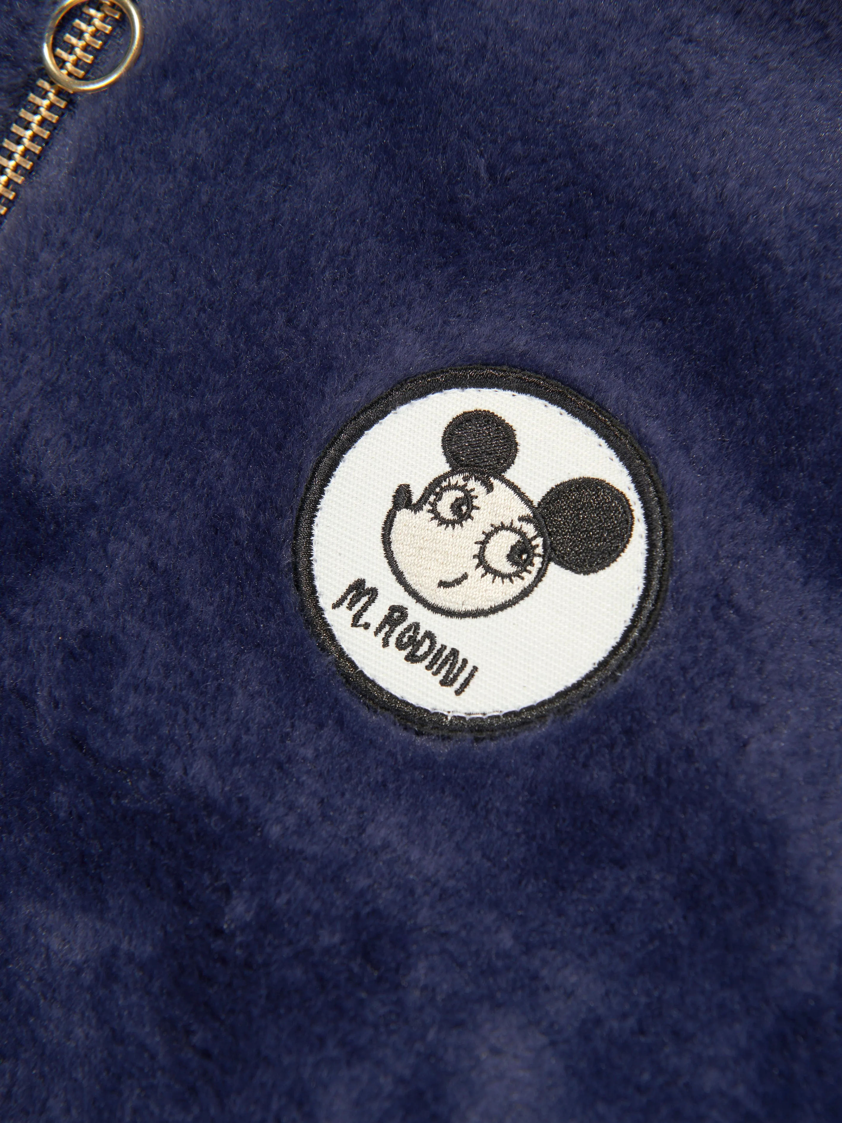 Mini Rodini Kids What's Cooking Faux Fur Jacket in Navy