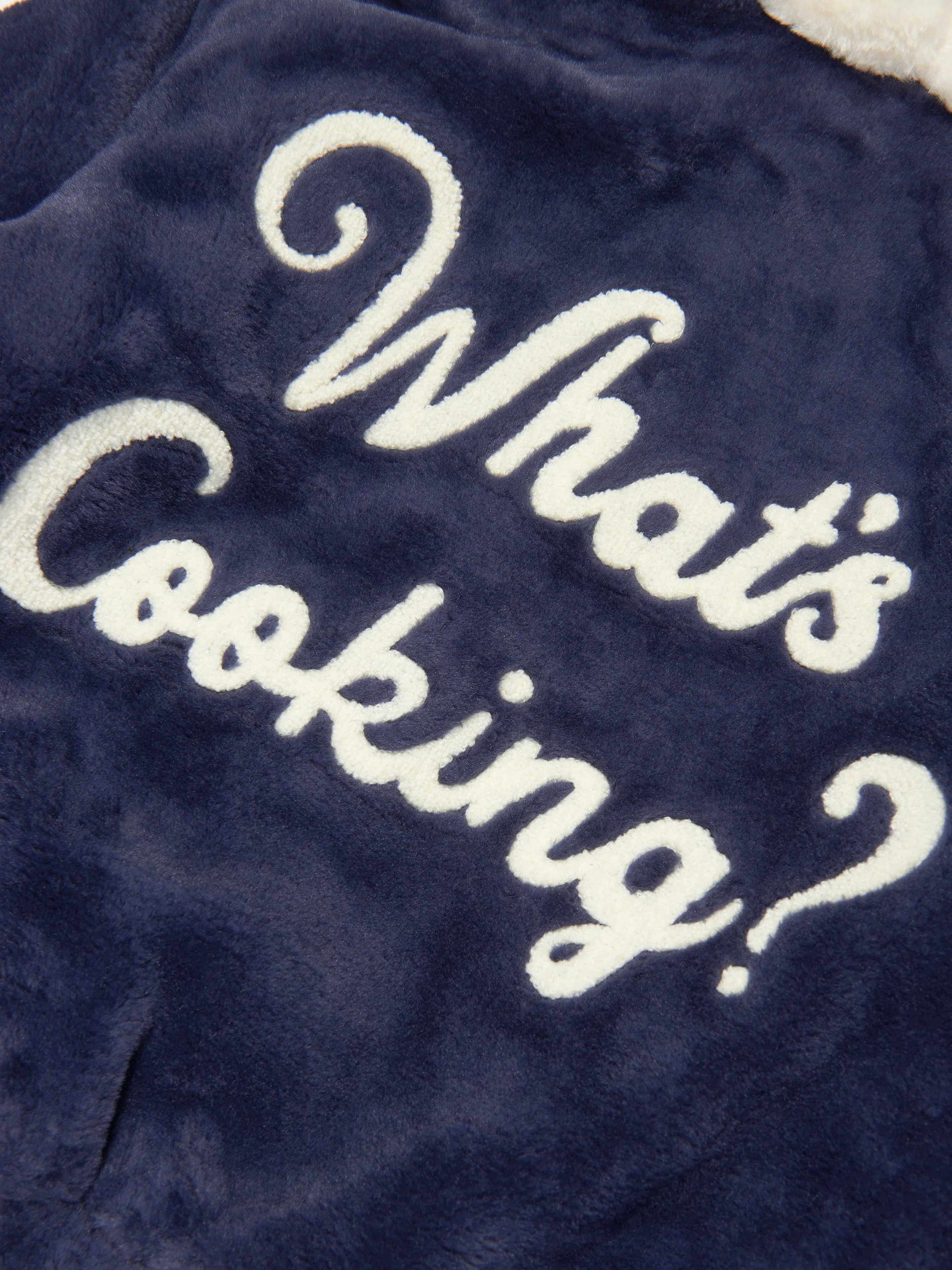 Mini Rodini Kids What's Cooking Faux Fur Jacket in Navy