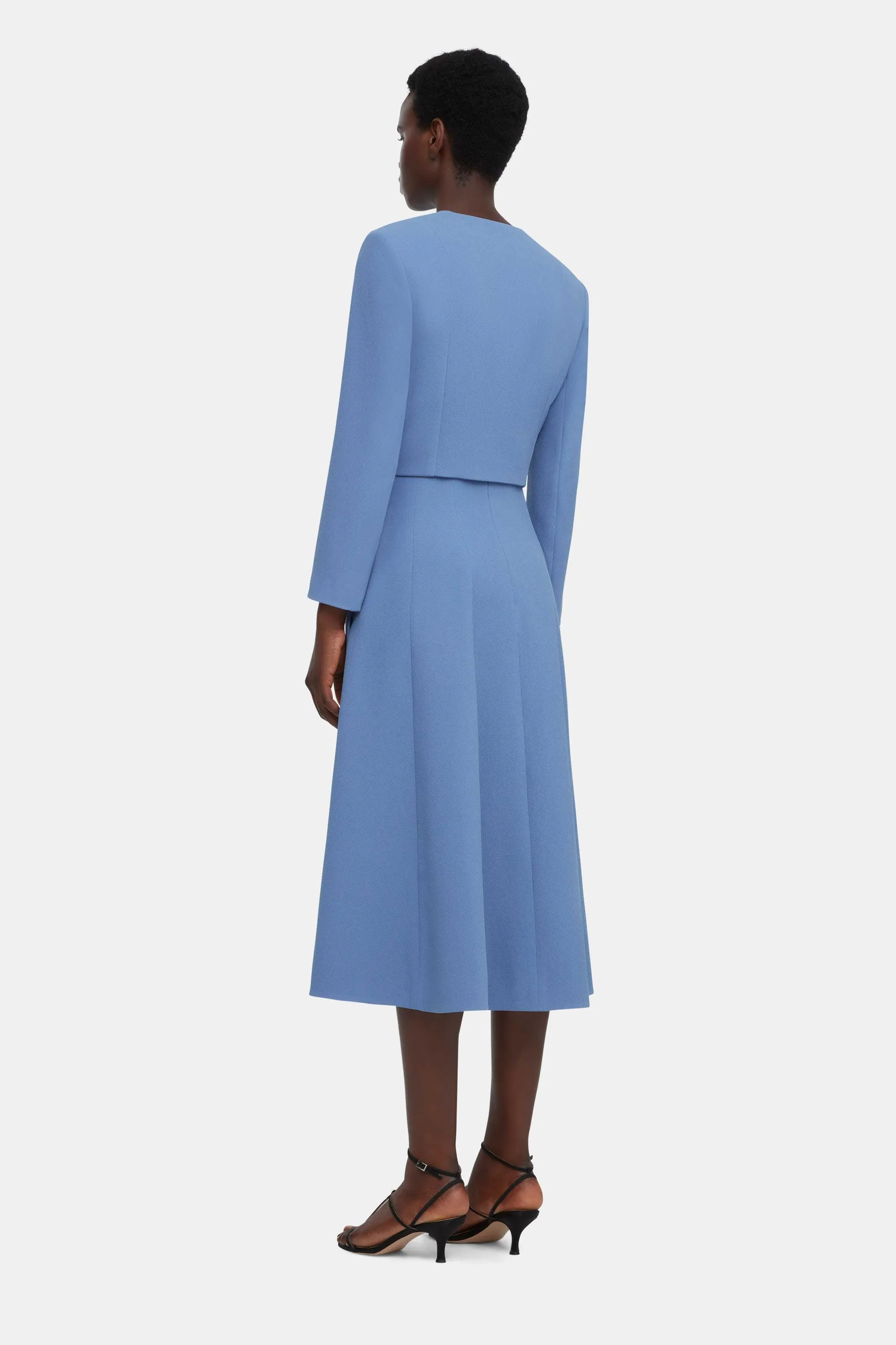 Mirca Jacket In Indigo Double Crepe