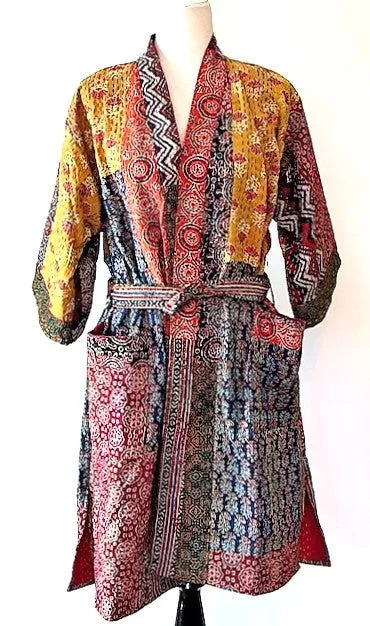Mixed Print Patchwork Kimono Jacket Is Complex And Luxe