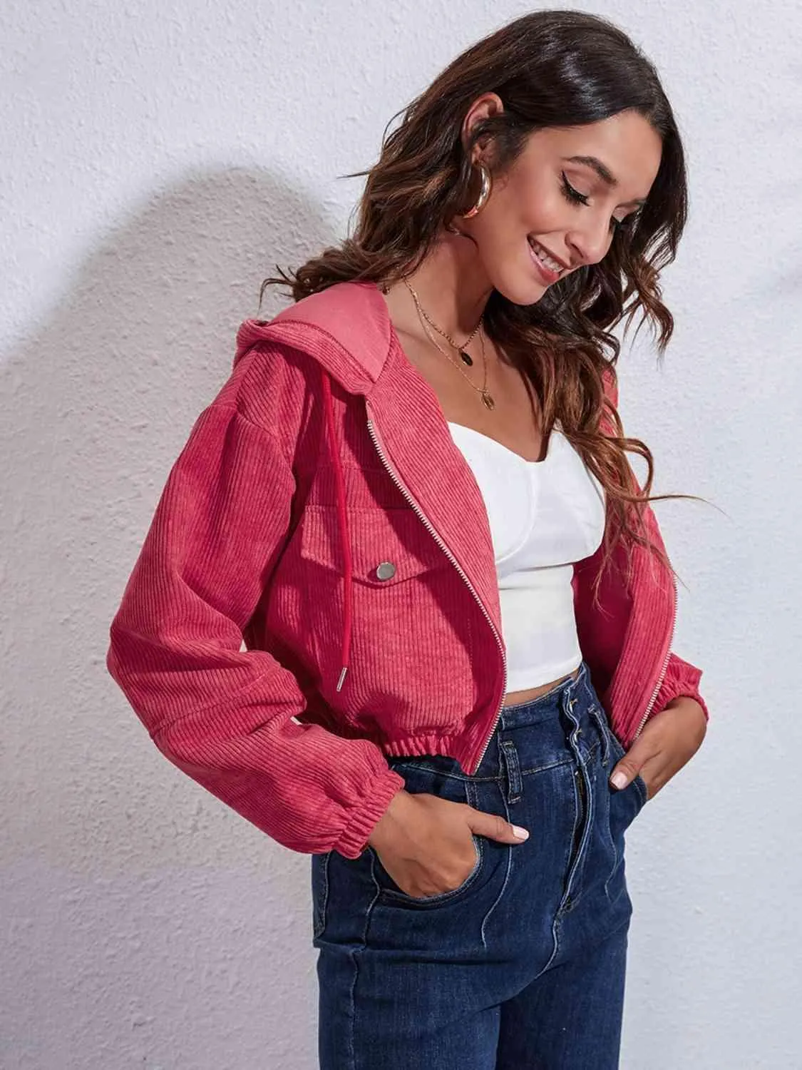 Modern Warmth Cropped Hooded Jacket