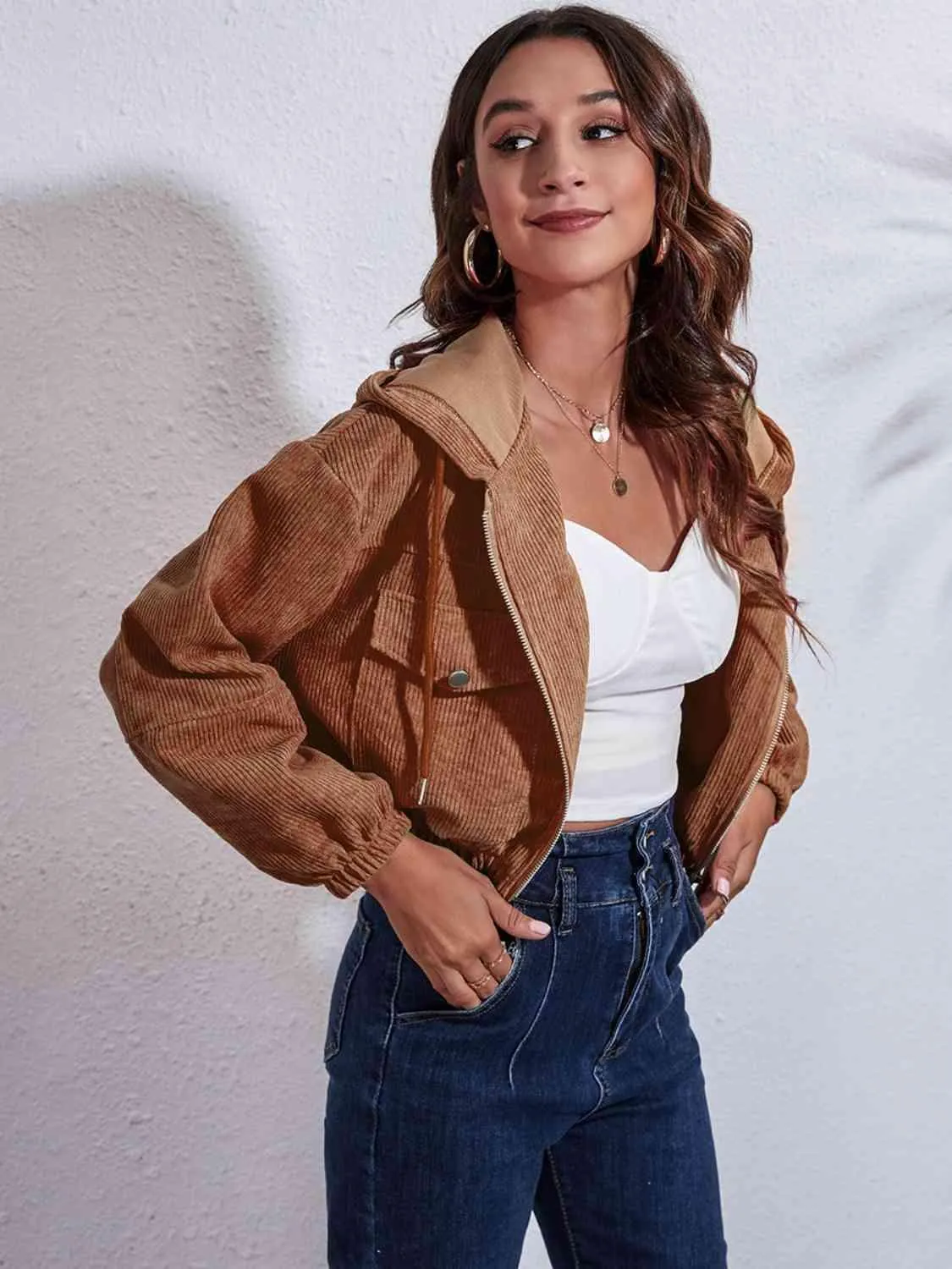 Modern Warmth Cropped Hooded Jacket
