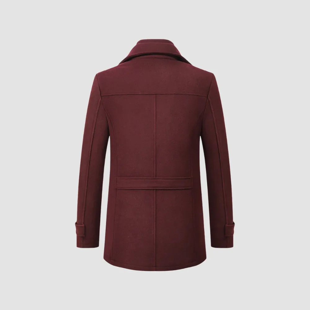 MV Mid-Length Woolen Coat Business Casual Style