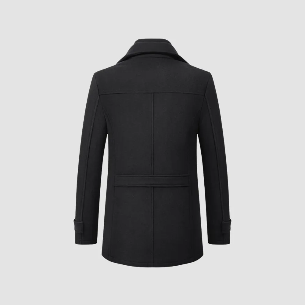 MV Mid-Length Woolen Coat Business Casual Style