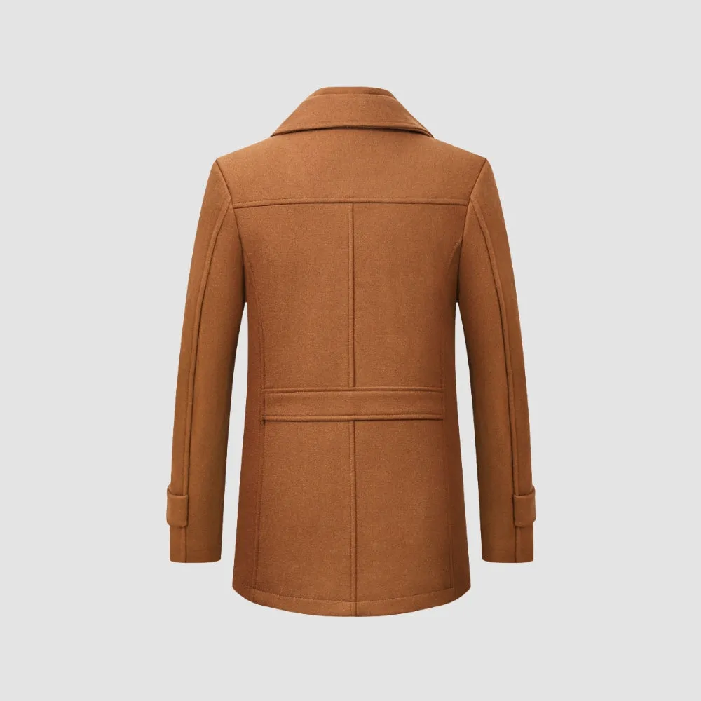 MV Mid-Length Woolen Coat Business Casual Style