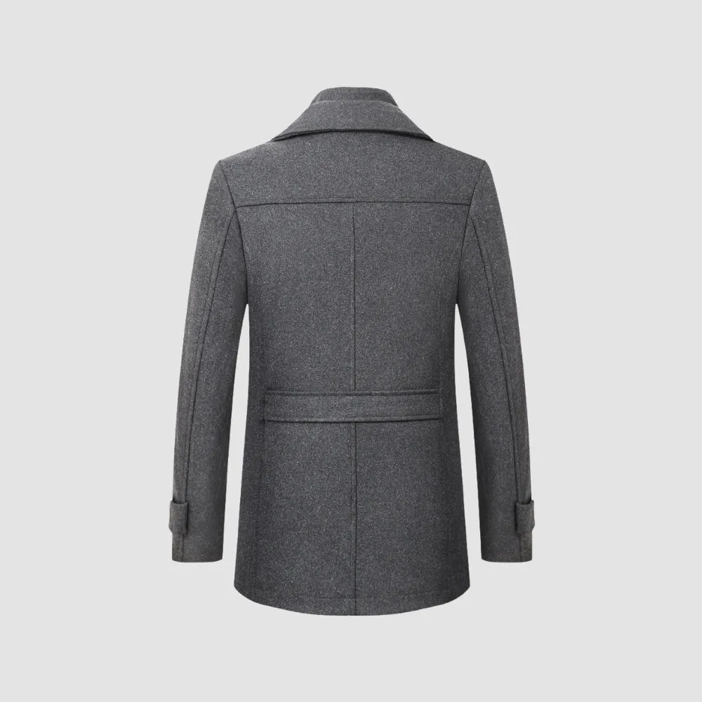 MV Mid-Length Woolen Coat Business Casual Style