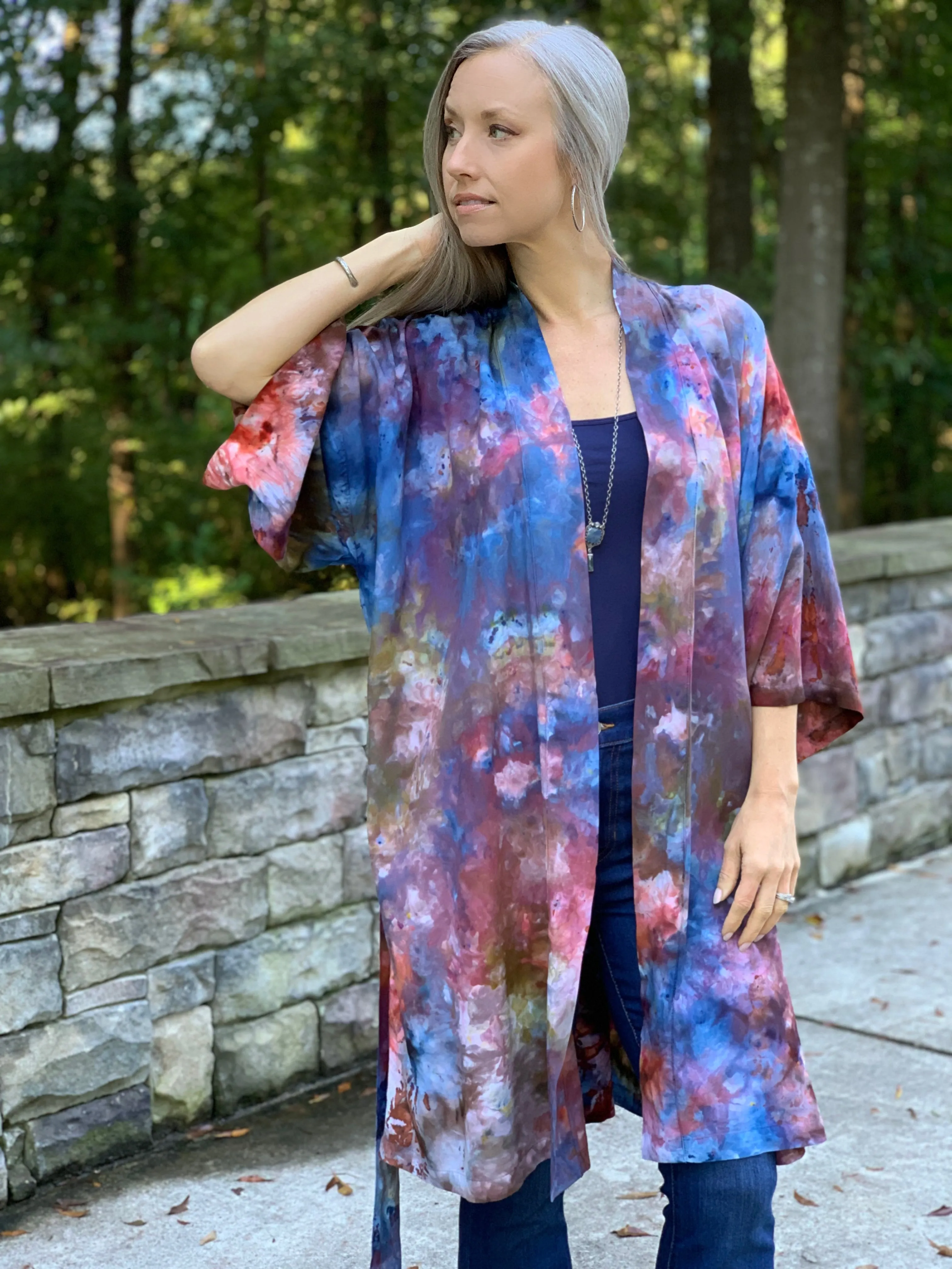 Mystical forest kimono robe