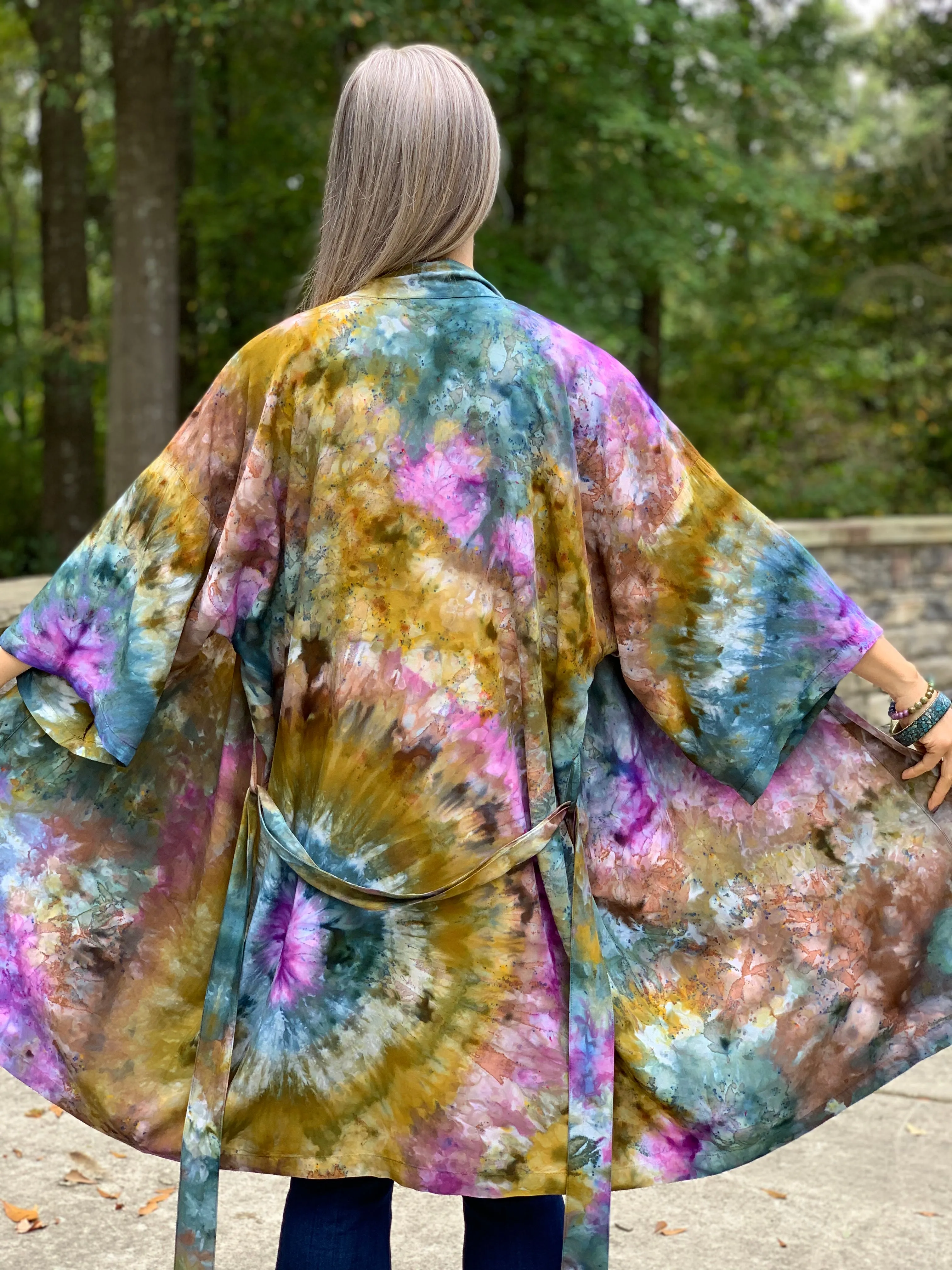 Mystical forest kimono robe