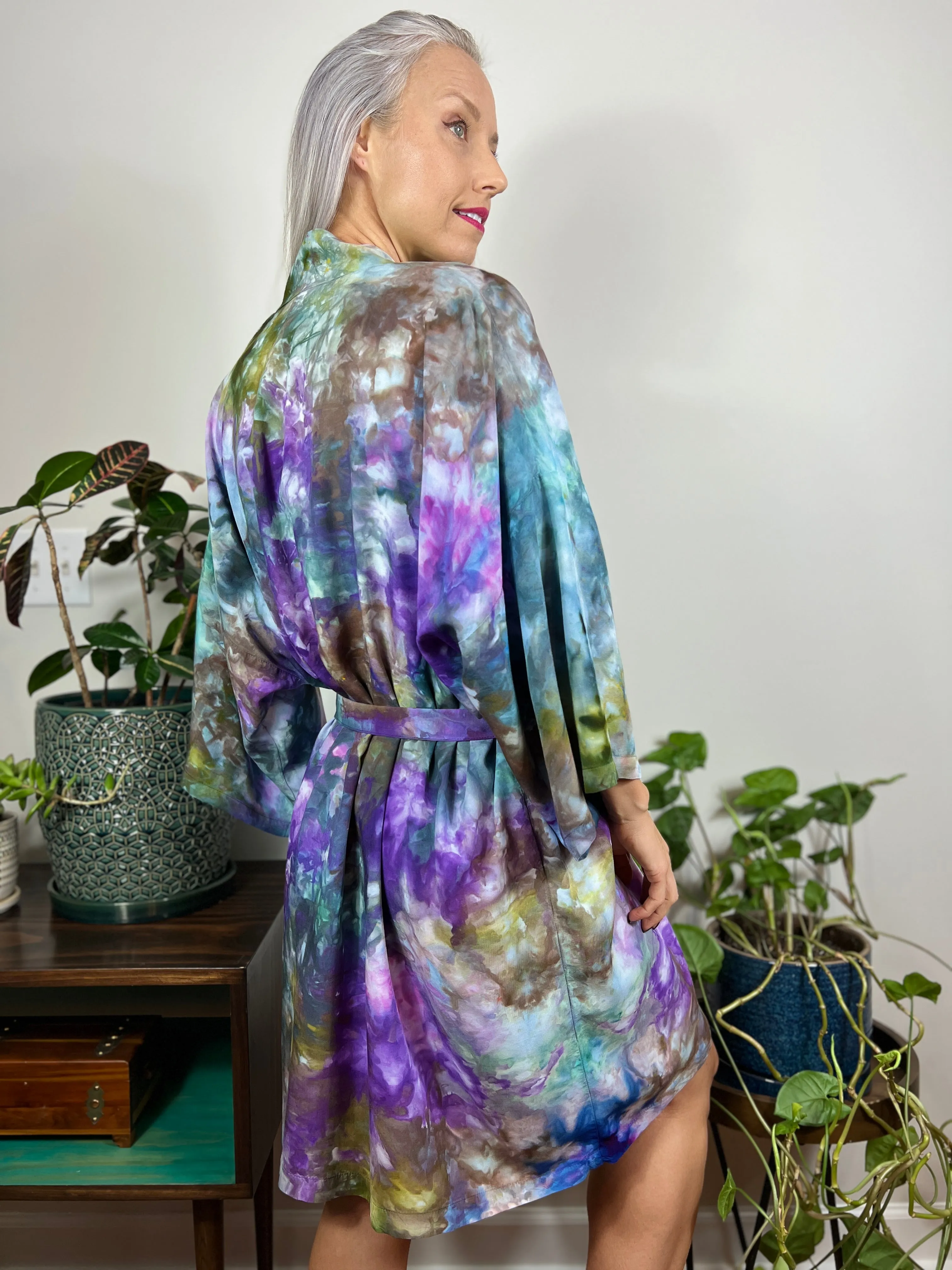 Mystical forest kimono robe