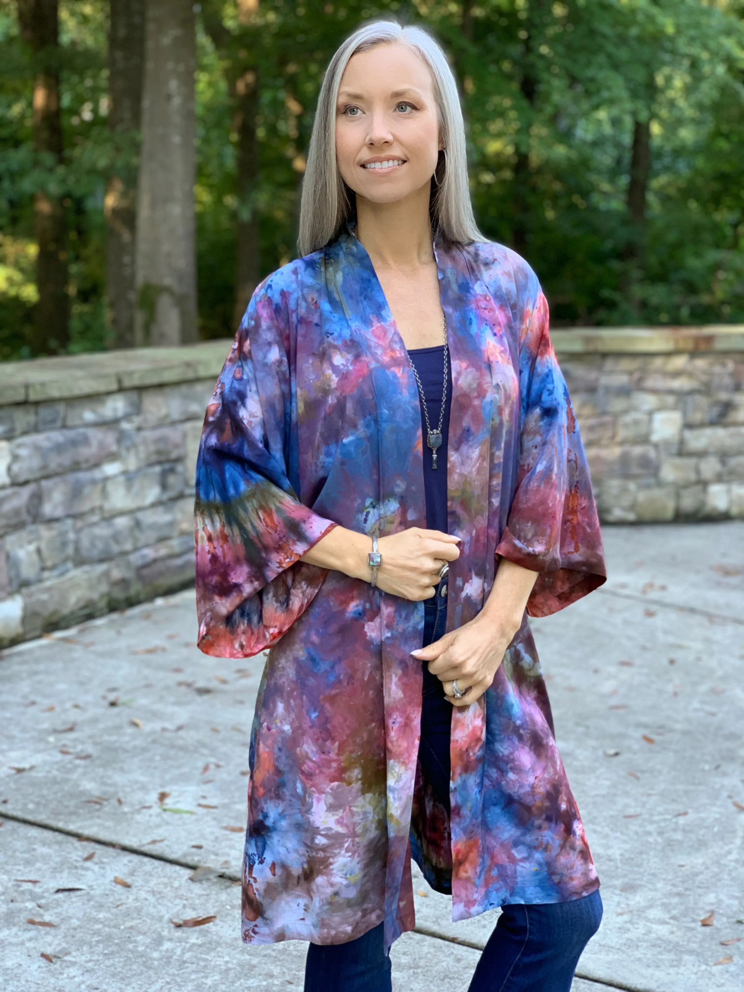 Mystical forest kimono robe
