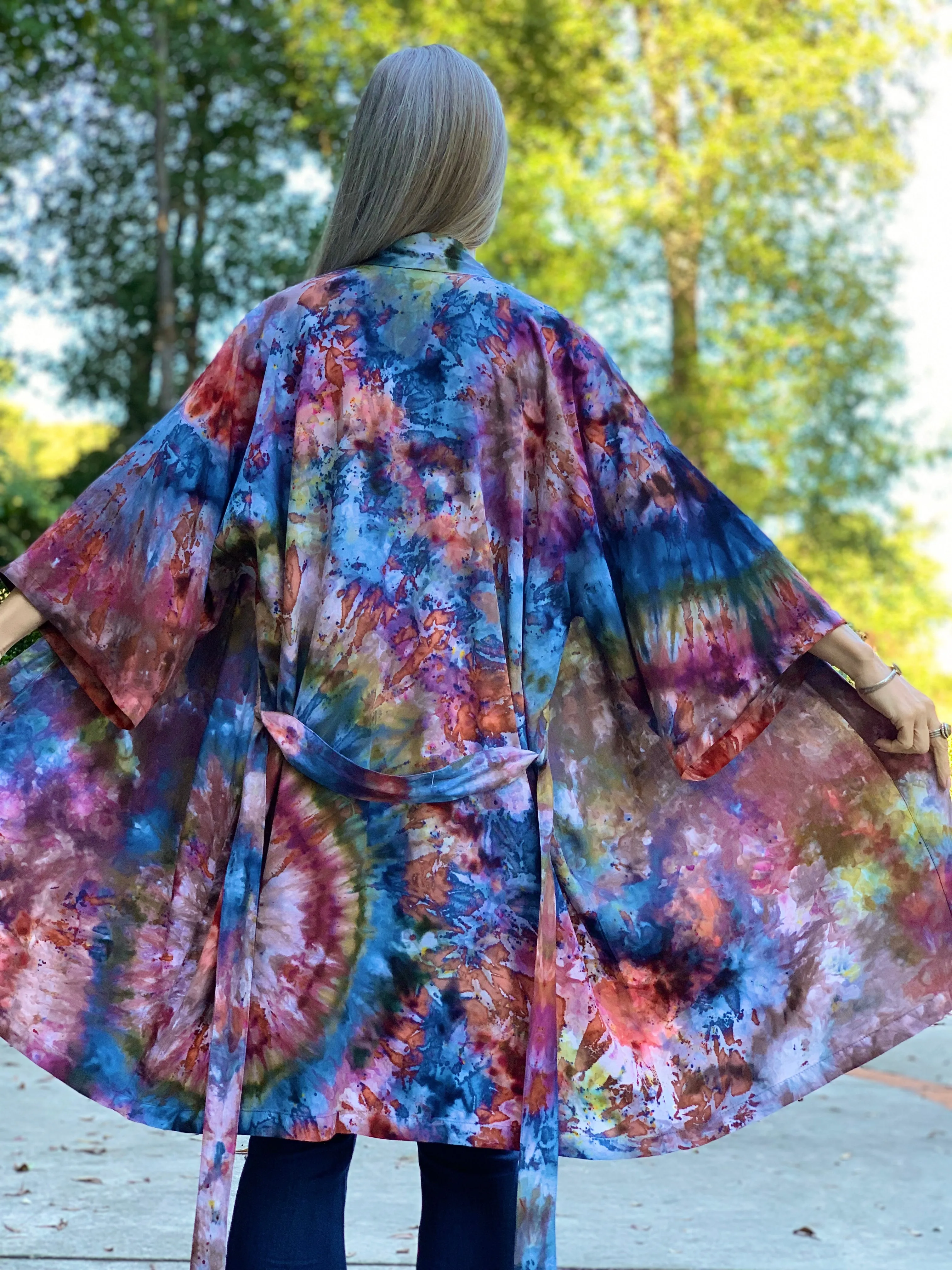 Mystical forest kimono robe