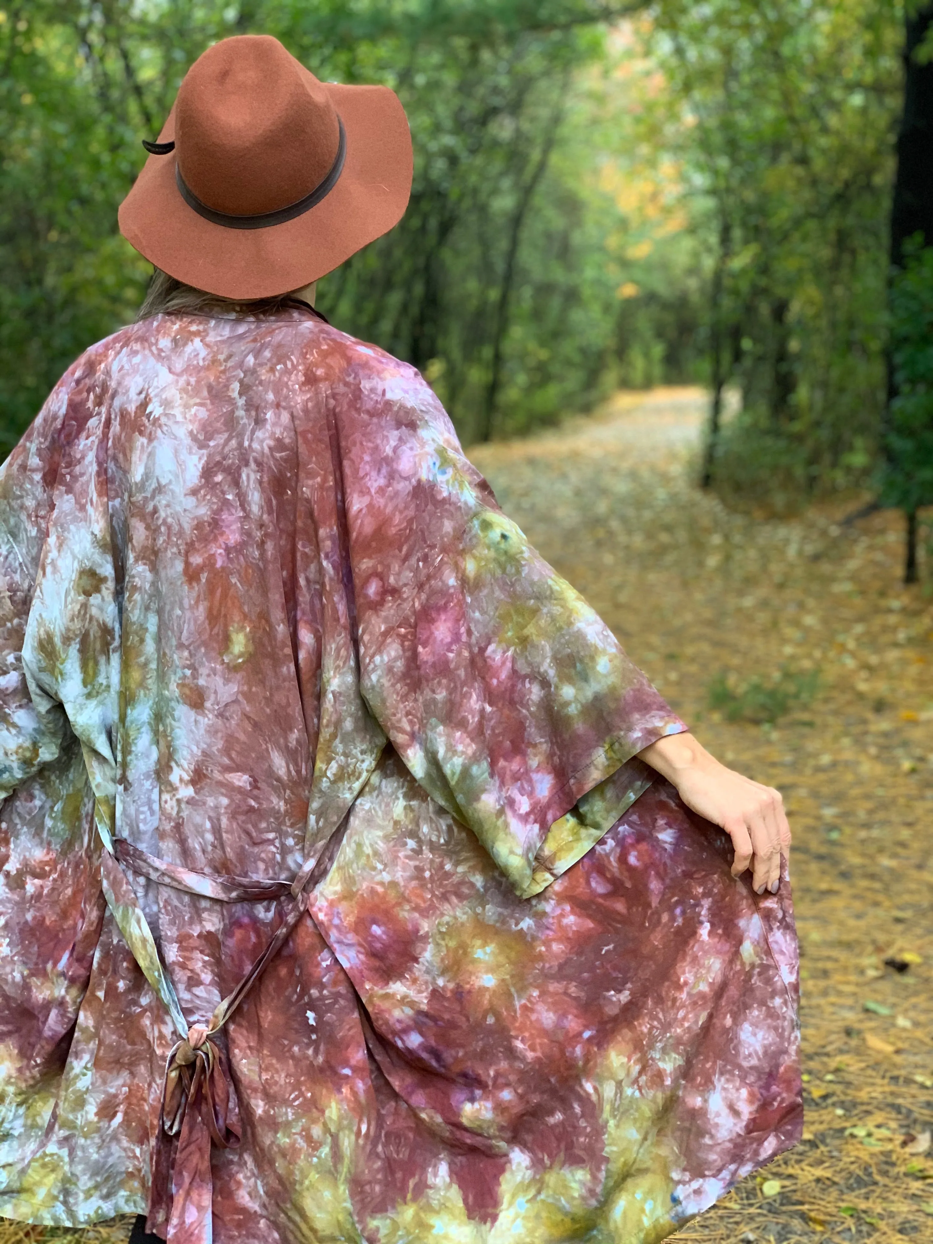 Mystical forest kimono robe