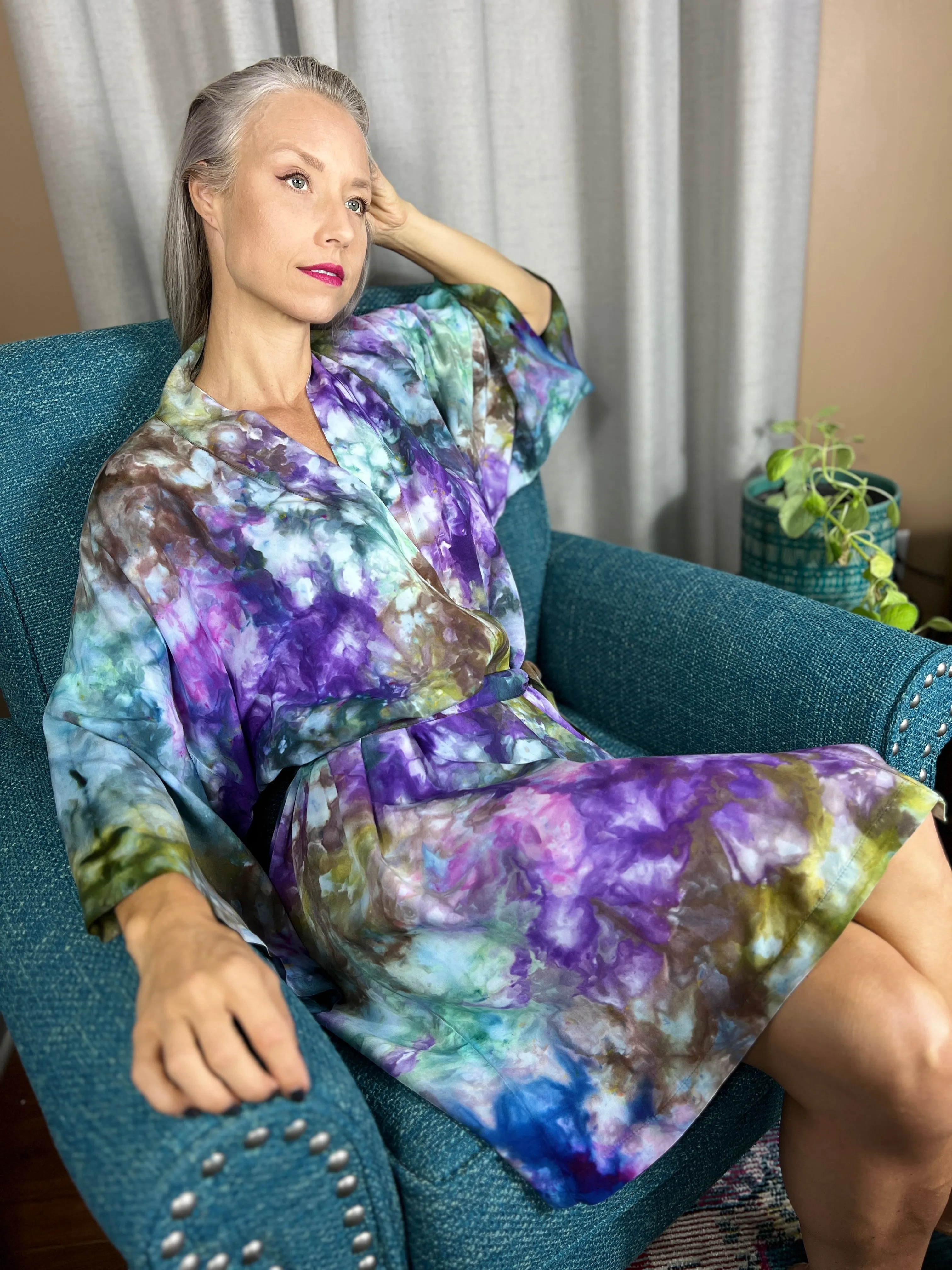 Mystical forest kimono robe