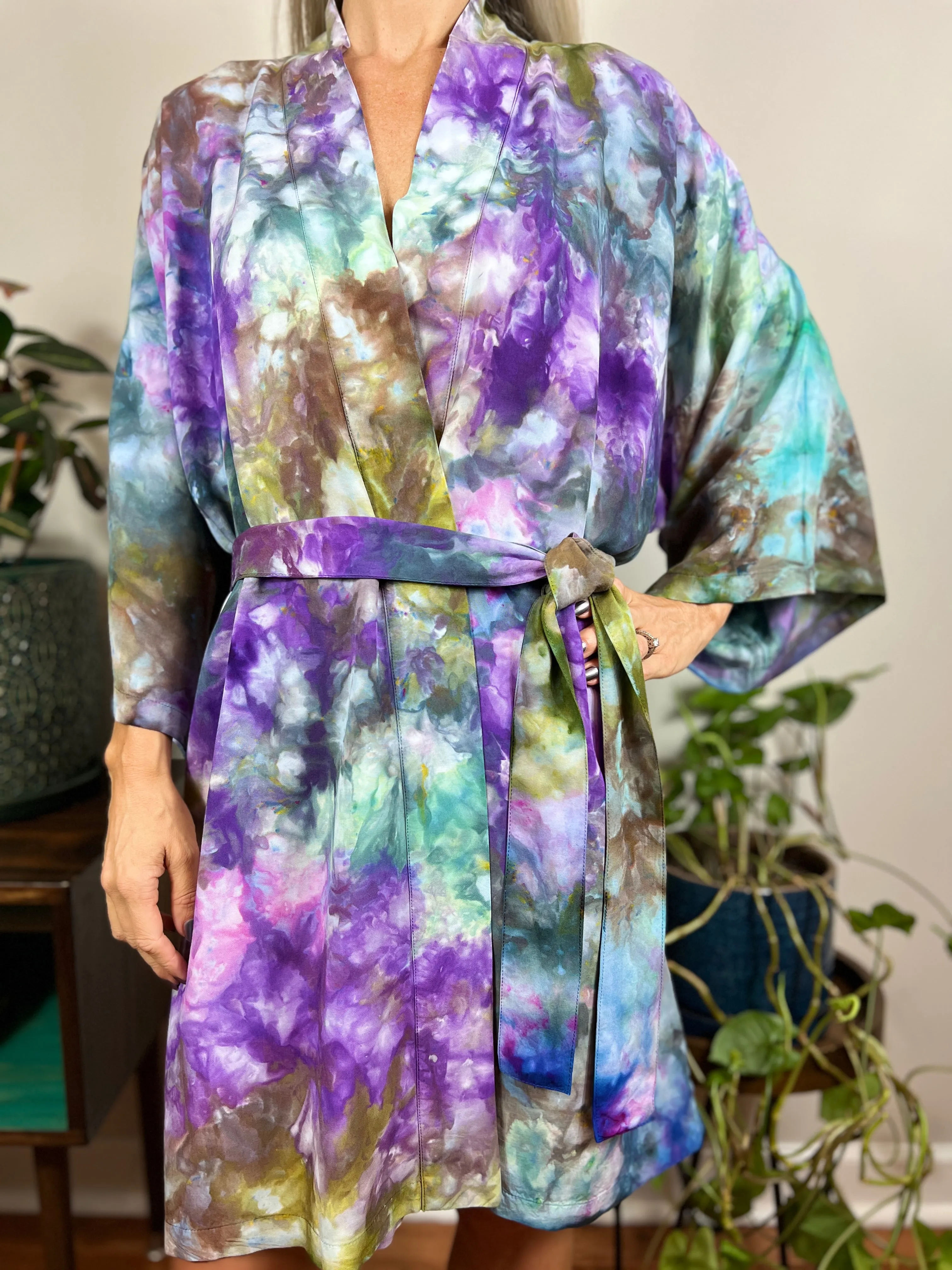 Mystical forest kimono robe