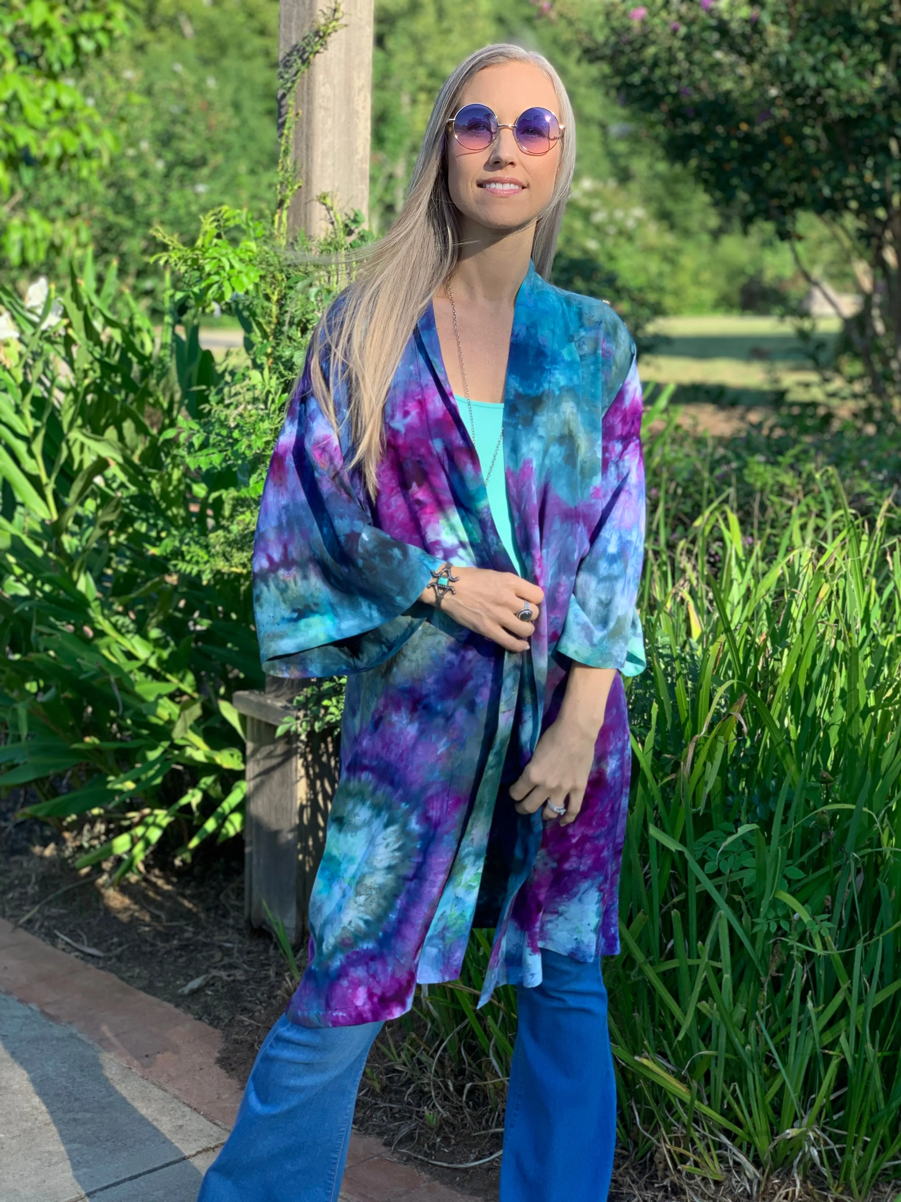 Mystical forest kimono robe