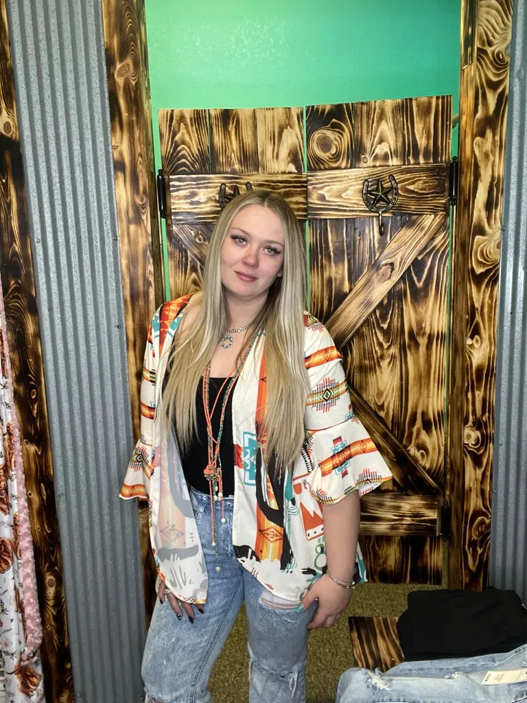 Native Print Kimono