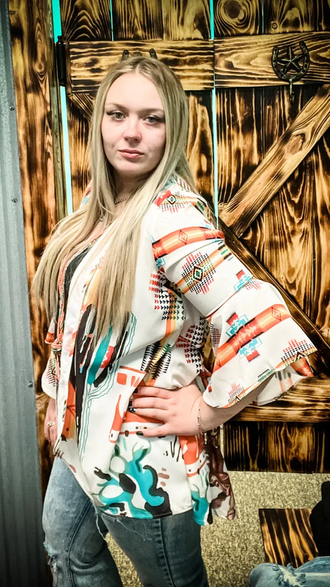 Native Print Kimono