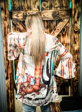 Native Print Kimono