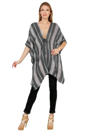 Nautical Chic Front Tie Kimono