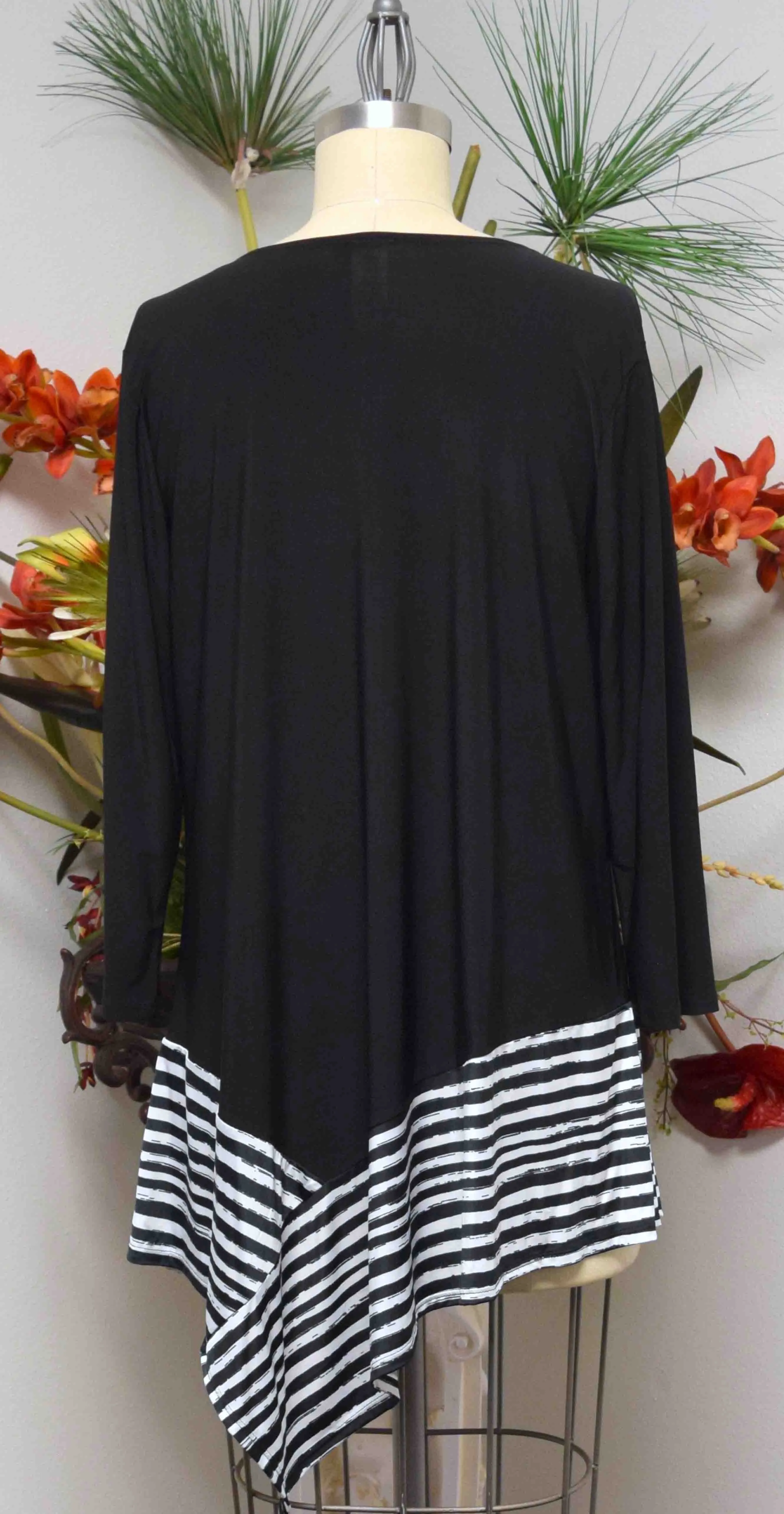 New Artsy Asymmetrical Tunic,  Lagenlook Tunic, 2 Tone Tunic, Plus size Tunic, Attention getter and designer Small to 3XL