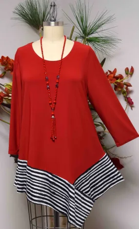 New Artsy Asymmetrical Tunic,  Lagenlook Tunic, 2 Tone Tunic, Plus size Tunic, Attention getter and designer Small to 3XL