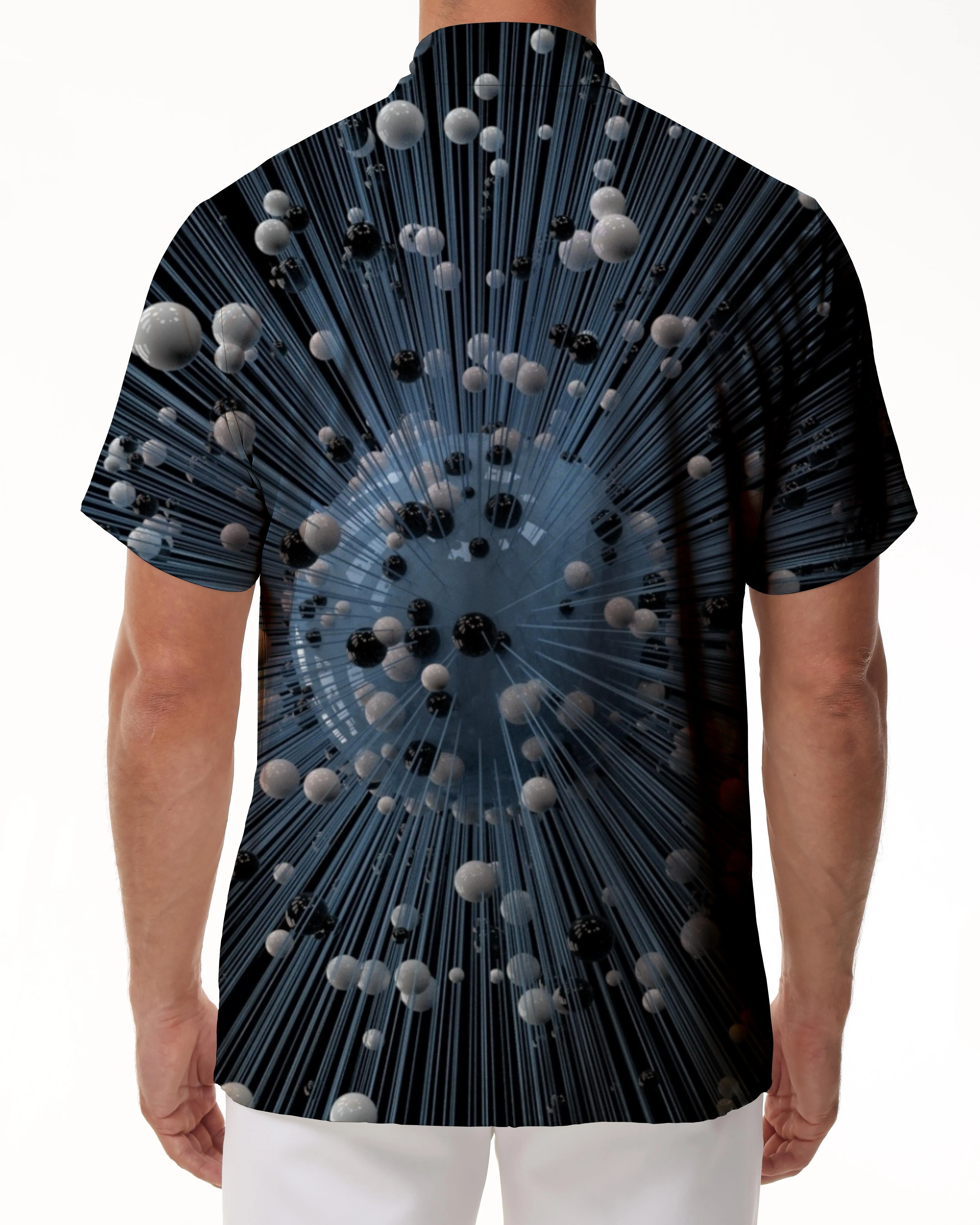 New Men's Surf Abstract Casual Style Printed Graphic Hawaiian Button Shirt Short Sleeve Beachwear Fun