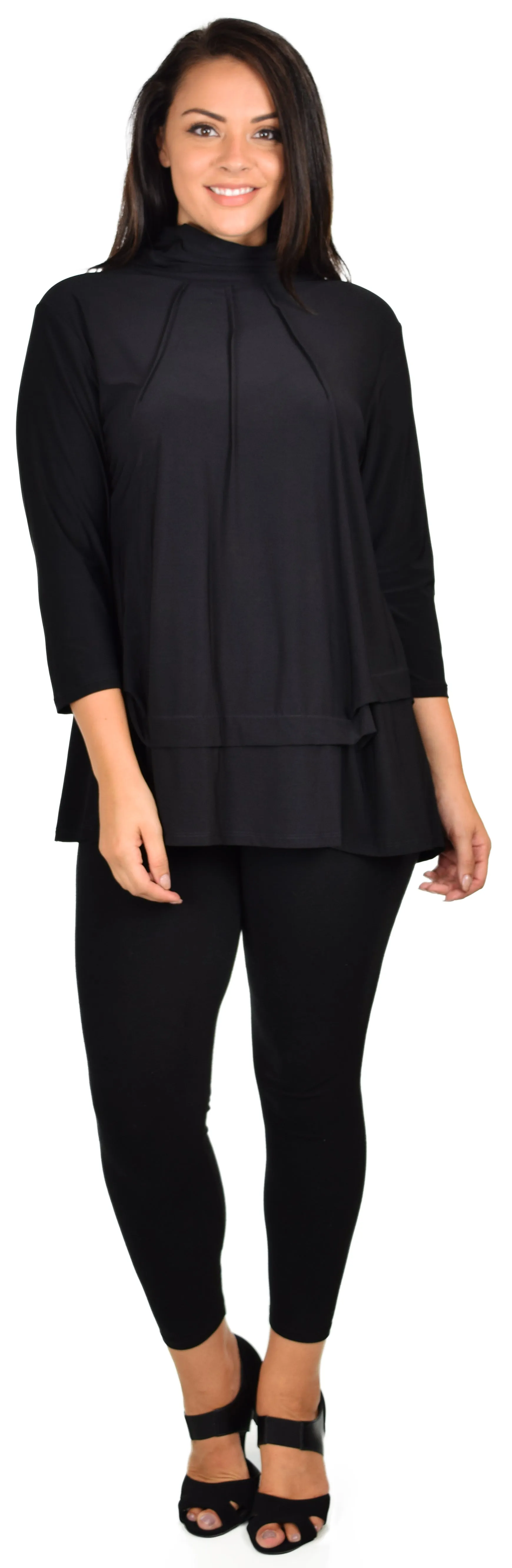 New Travelers Turtle neck Plus size top, lagenlook Designer tunic with details