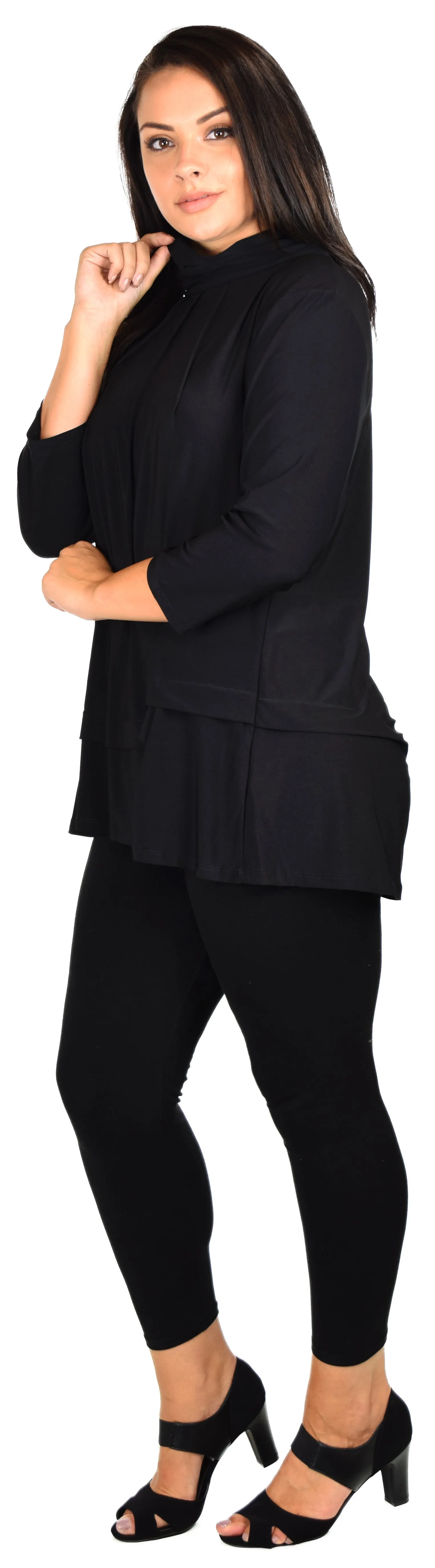 New Travelers Turtle neck Plus size top, lagenlook Designer tunic with details