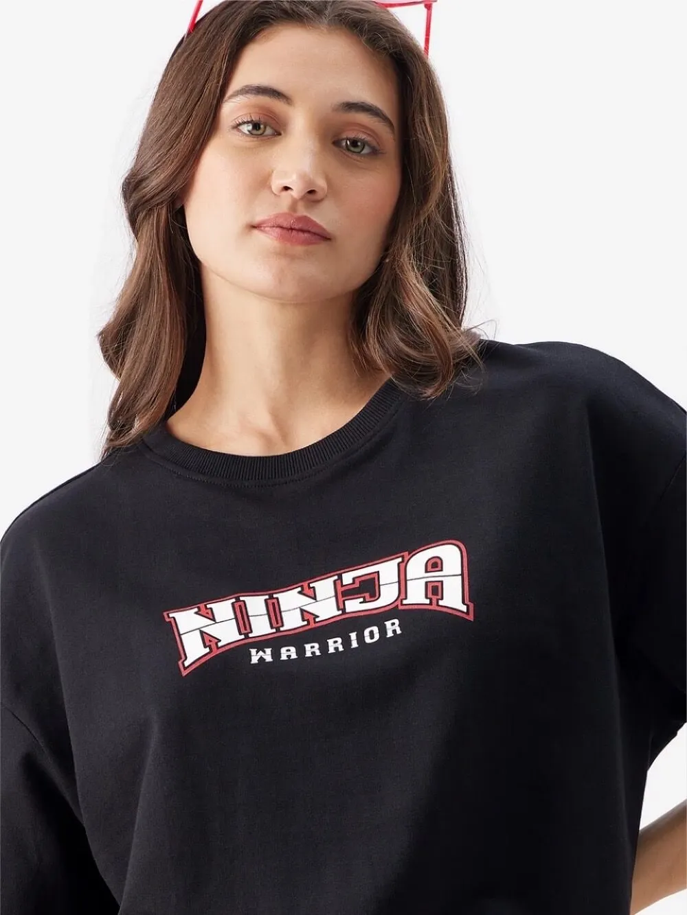 Ninja Warrior Graphic Printed High Quality Womens Drop Shoulder T shirt Legacy Boutiques Bangladesh