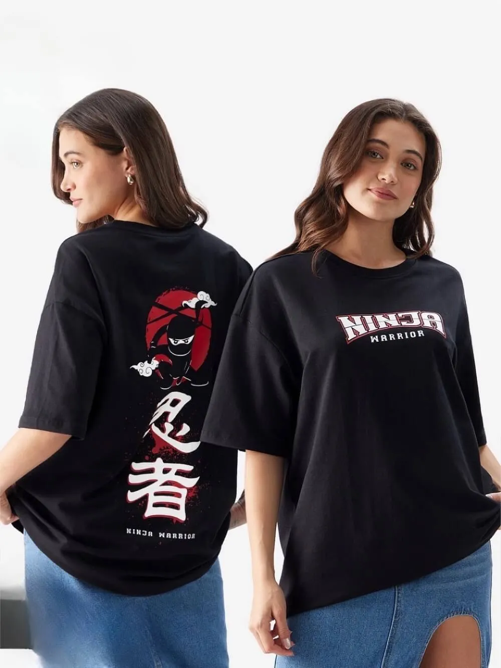 Ninja Warrior Graphic Printed High Quality Womens Drop Shoulder T shirt Legacy Boutiques Bangladesh