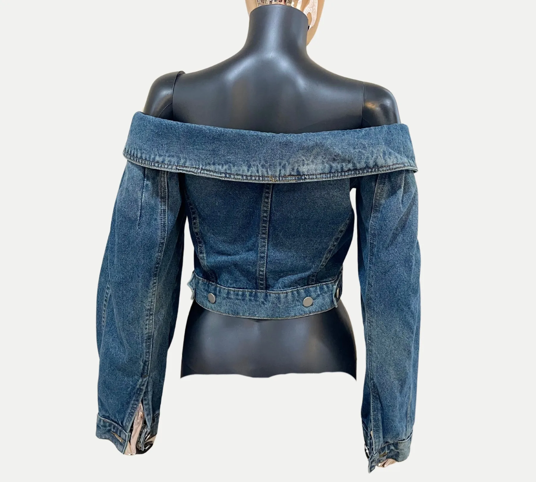 Off Shoulder Denim Jacket Small
