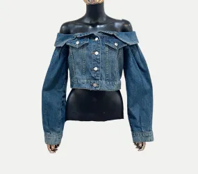 Off Shoulder Denim Jacket Small