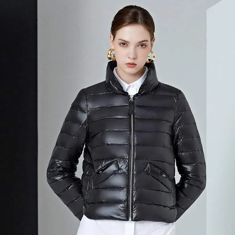 Outdoor Stylish Short Zipper Down Jacket