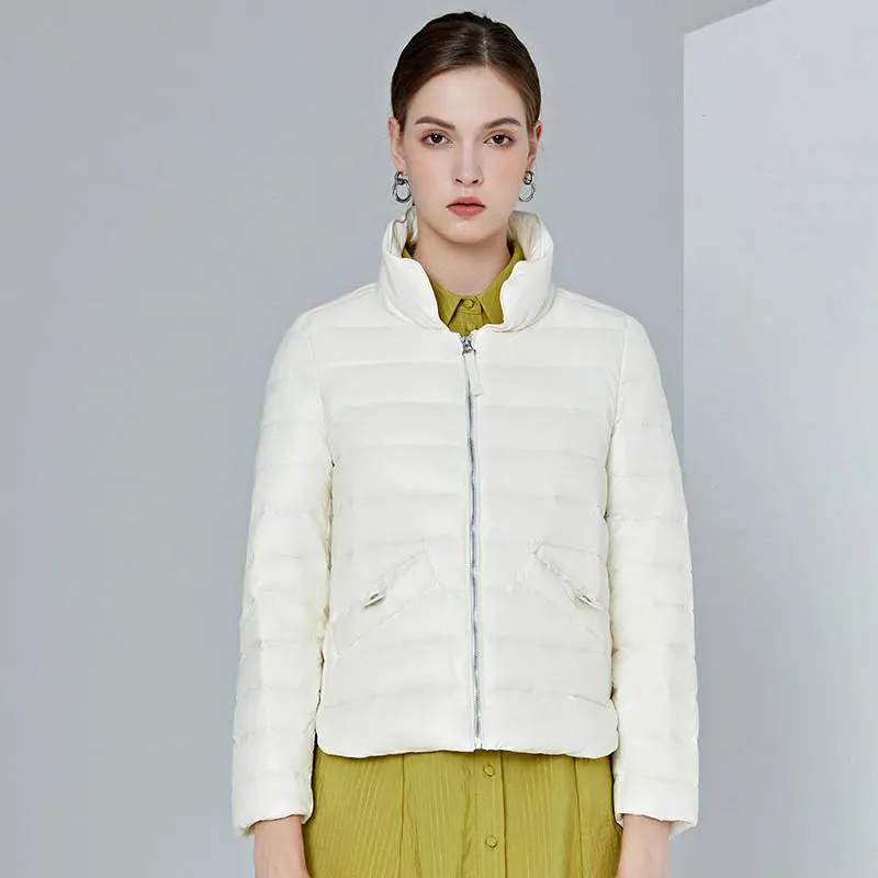 Outdoor Stylish Short Zipper Down Jacket