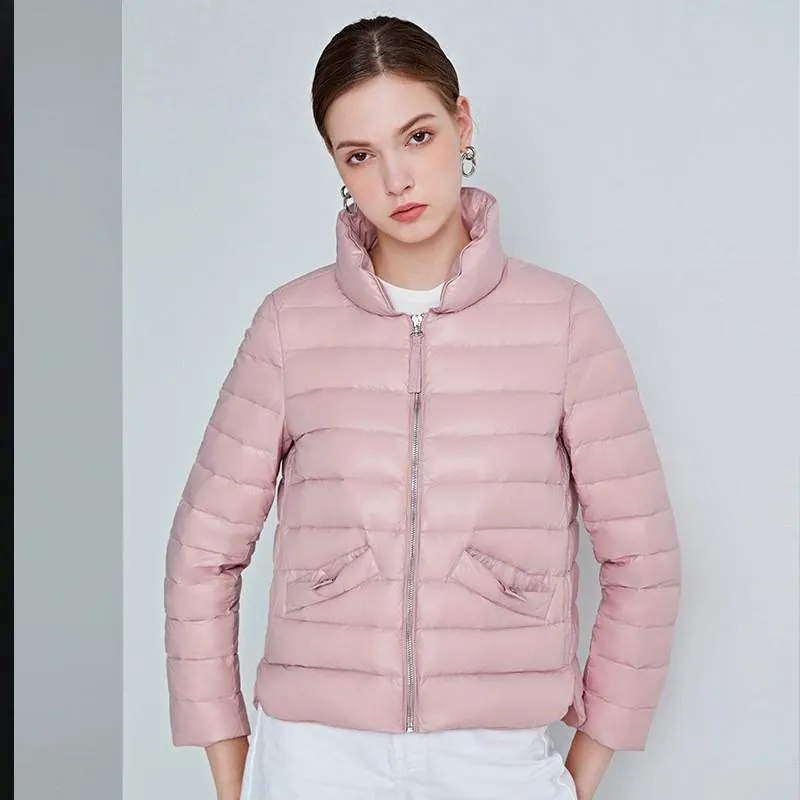 Outdoor Stylish Short Zipper Down Jacket