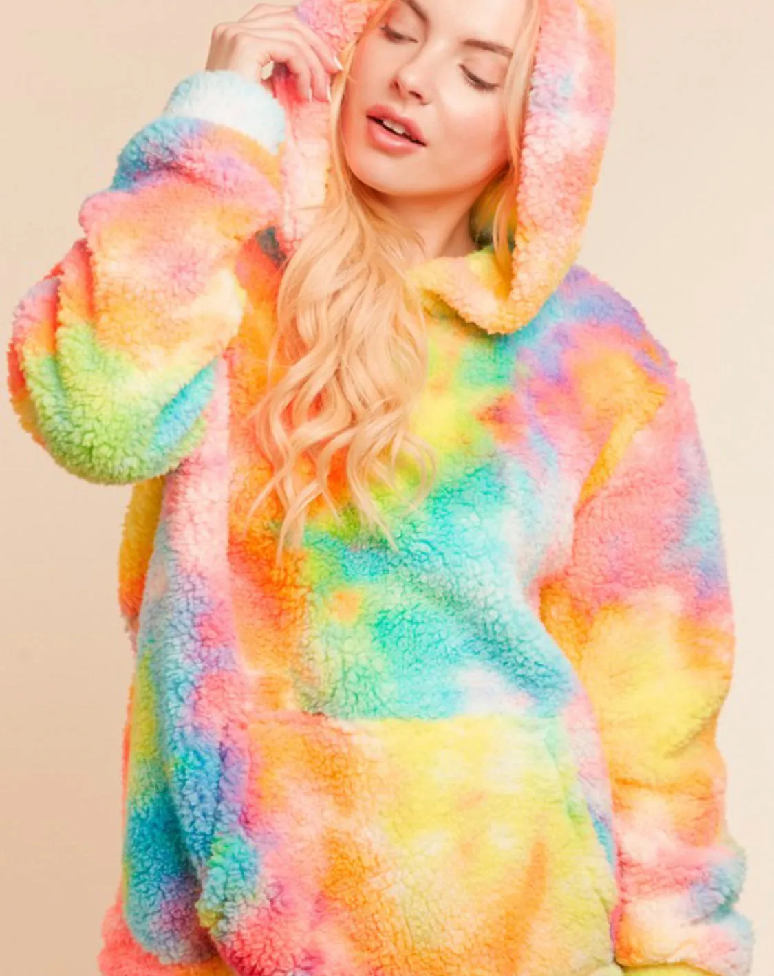 Pastel Rainbow Sherpa Hoodie