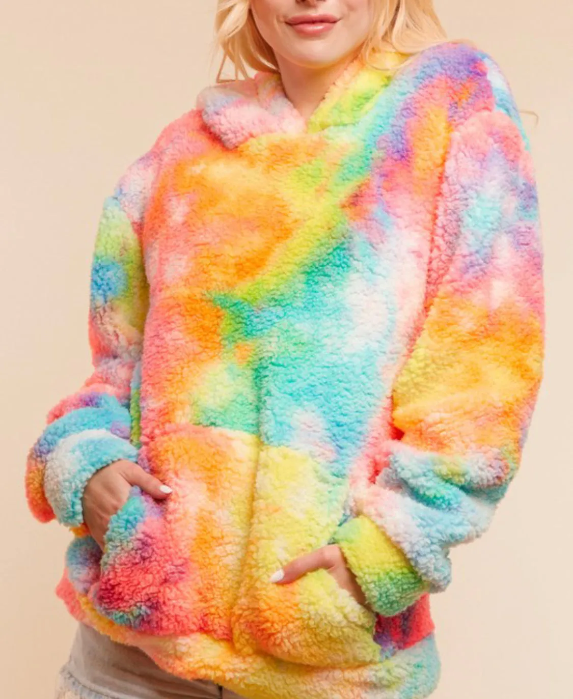 Pastel Rainbow Sherpa Hoodie