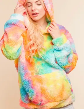 Pastel Rainbow Sherpa Hoodie