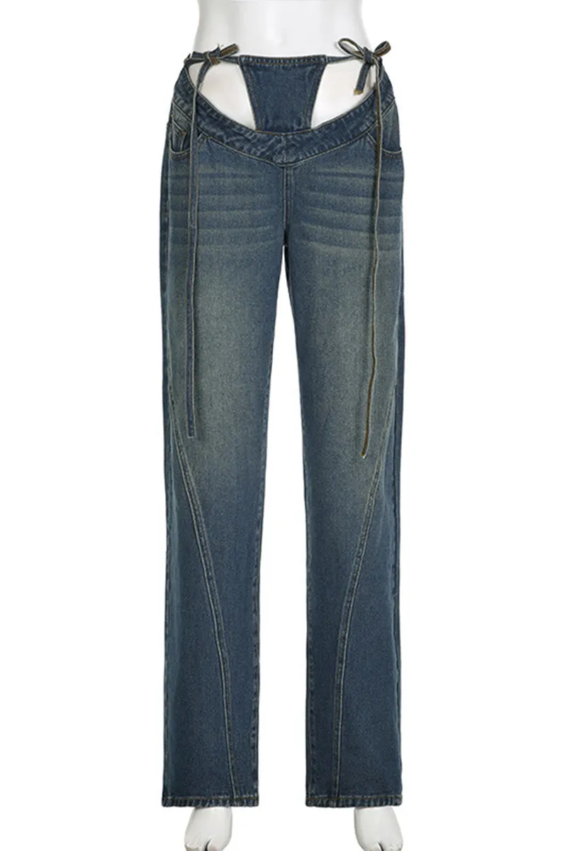 PK0711 Retro Denim Long Jeans