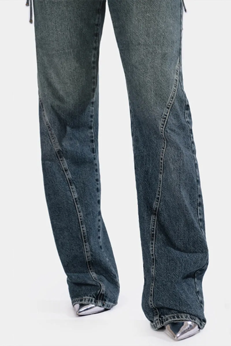 PK0711 Retro Denim Long Jeans