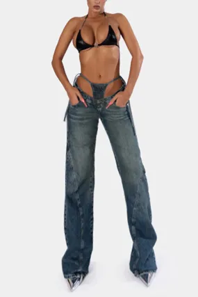 PK0711 Retro Denim Long Jeans