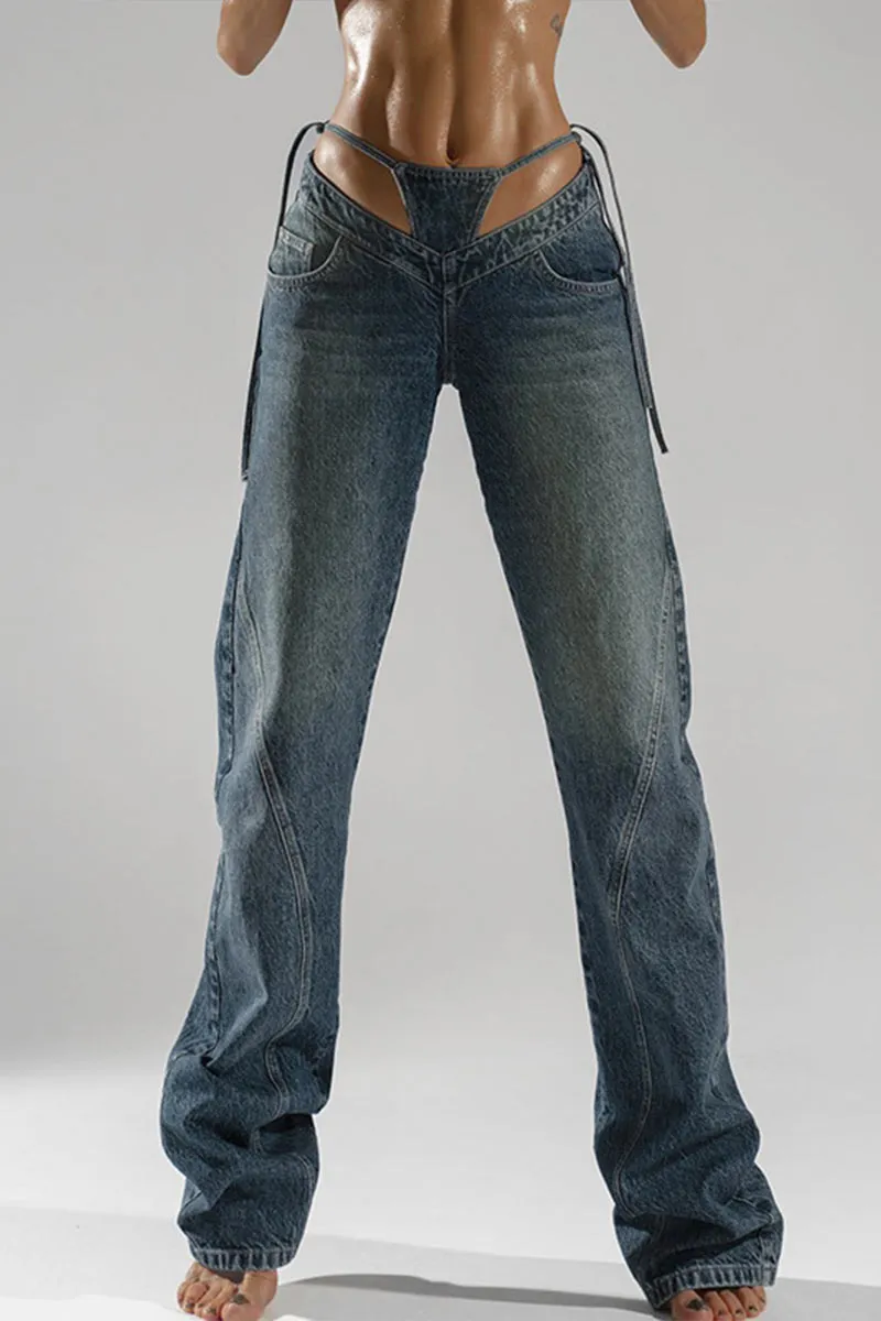 PK0711 Retro Denim Long Jeans