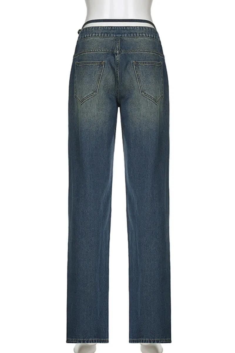 PK0711 Retro Denim Long Jeans