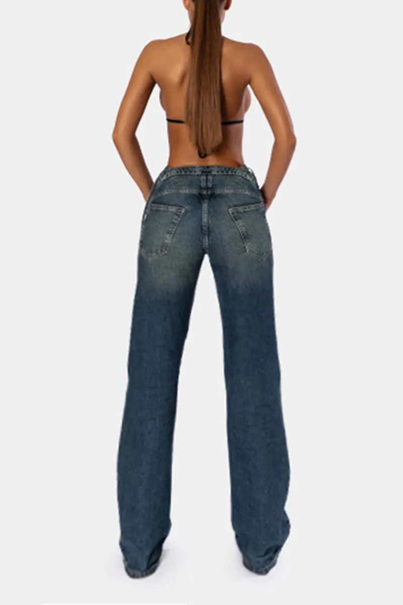 PK0711 Retro Denim Long Jeans