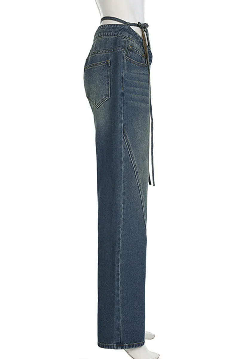 PK0711 Retro Denim Long Jeans