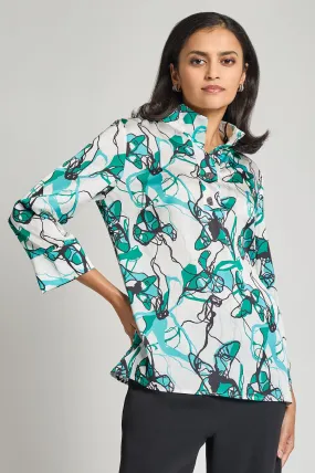 Plus Size Printed Charmeuse Tunic